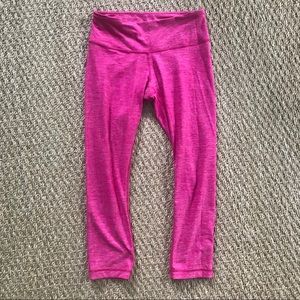 Lululemon Hot Pink Heathered Wunder Under Leggings